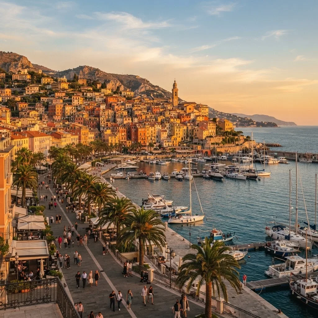 Sanremo – Blick auf die Altstadt La Pigna und den Hafen (KI-generiertes Bild)